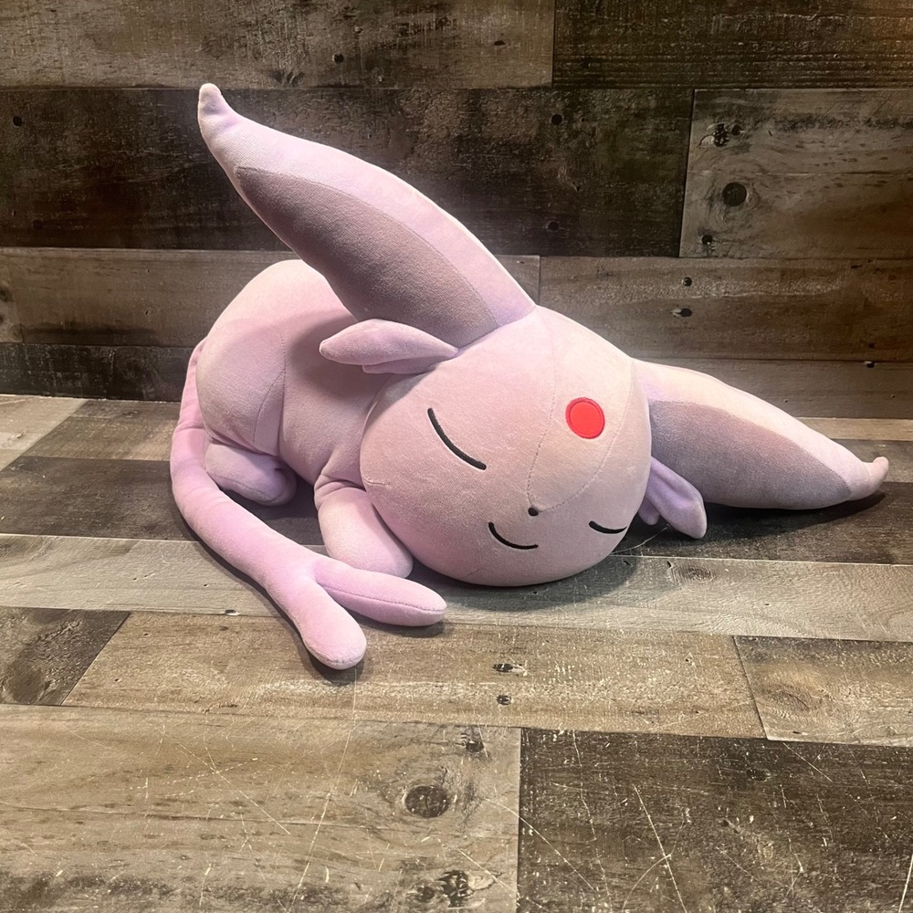 Pokemon Center Espeon Sleeping Plush Lavender Eevee Evolution 2017 Large Stuffed